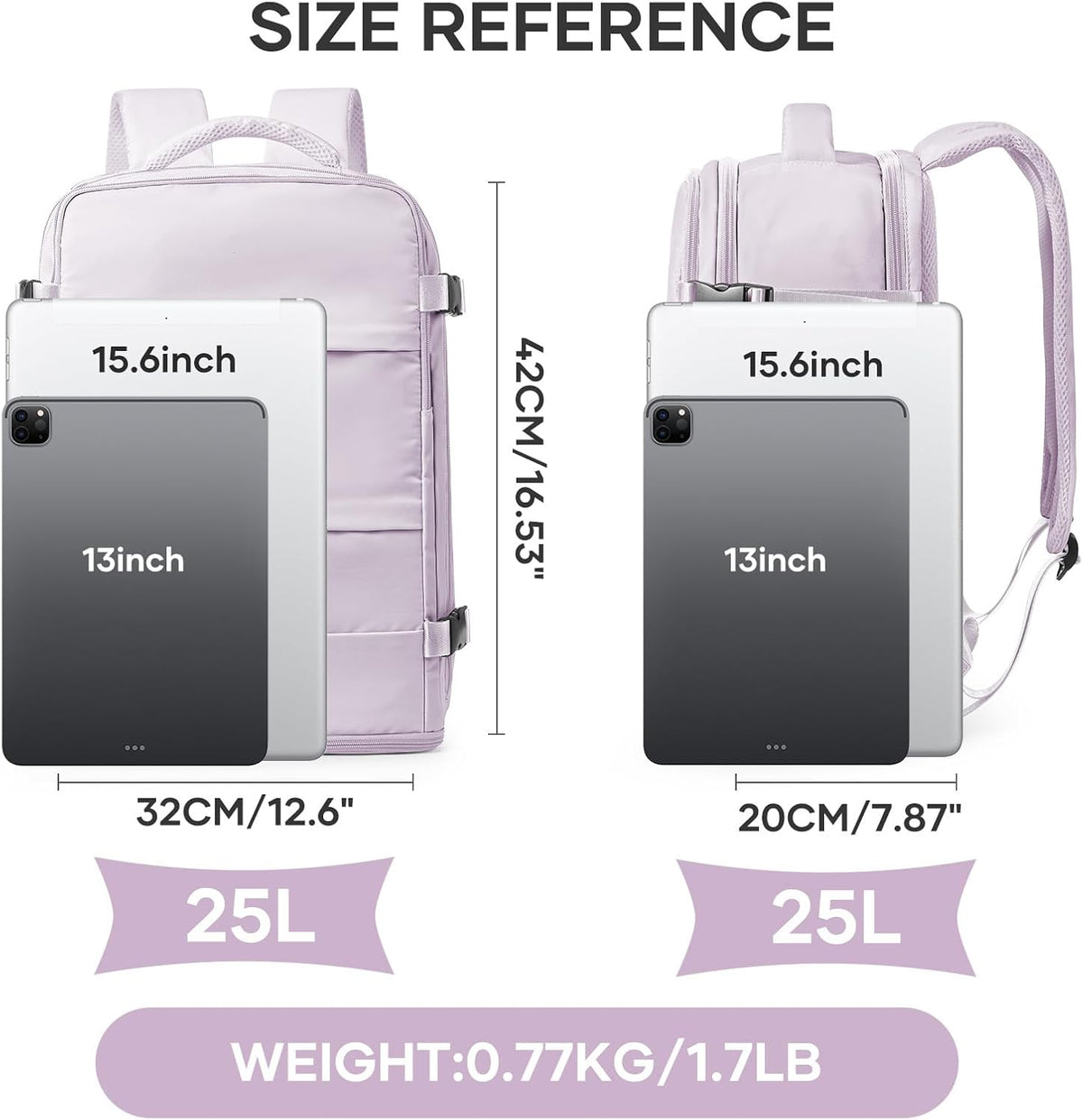Travel Backpack For Women Men,Carry On Backpack Flight Approved,Hiking Backpack Water-Resistant Outdoor Sports Rucksack Casual Daypack Fit 15.6 Inch Laptop Shoes Compartment (Black)