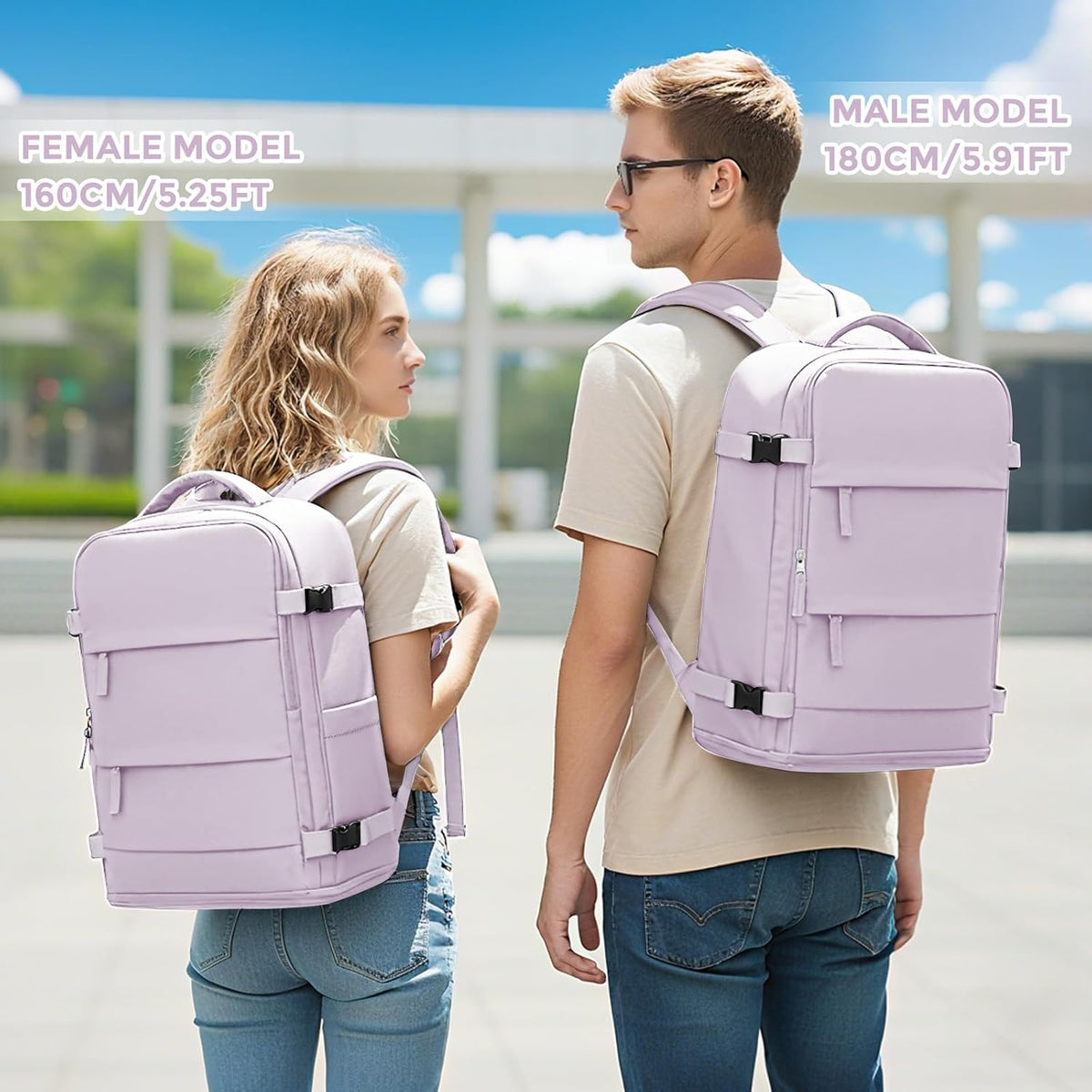 Travel Backpack For Women Men,Carry On Backpack Flight Approved,Hiking Backpack Water-Resistant Outdoor Sports Rucksack Casual Daypack Fit 15.6 Inch Laptop Shoes Compartment (Black)
