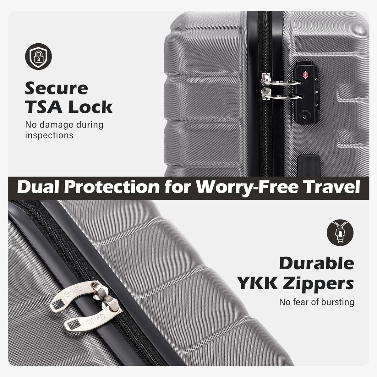 Carry On Luggage Airline Approved with Spinner Wheels, Hard Shell Suitcase TSA Lock Lightweight Travel Luggage 20-inch,Blue