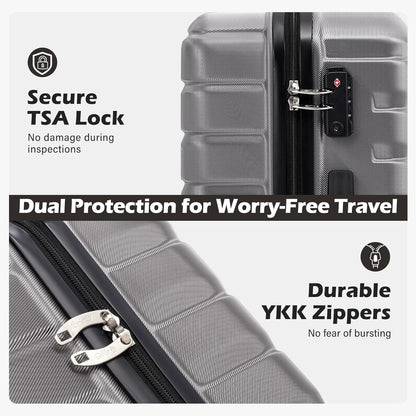 Carry On Luggage Airline Approved with Spinner Wheels, Hard Shell Suitcase TSA Lock Lightweight Travel Luggage 20-inch,Blue