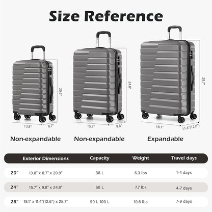 Carry On Luggage Airline Approved with Spinner Wheels, Hard Shell Suitcase TSA Lock Lightweight Travel Luggage 20-inch,Blue