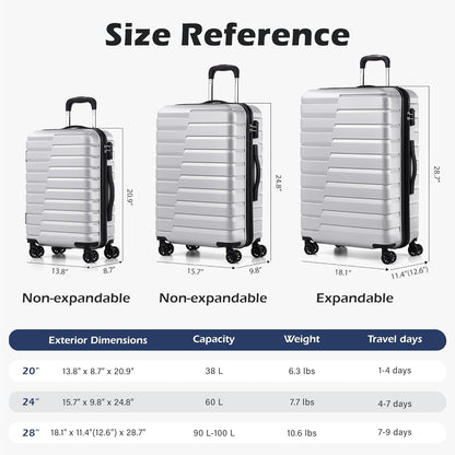 Carry On Luggage Airline Approved with Spinner Wheels, Hard Shell Suitcase TSA Lock Lightweight Travel Luggage 20-inch,Blue