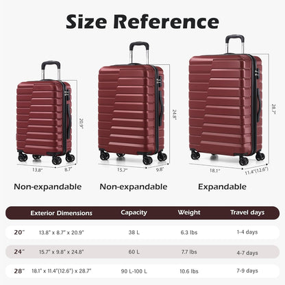 Carry On Luggage Airline Approved with Spinner Wheels, Hard Shell Suitcase TSA Lock Lightweight Travel Luggage 20-inch,Blue