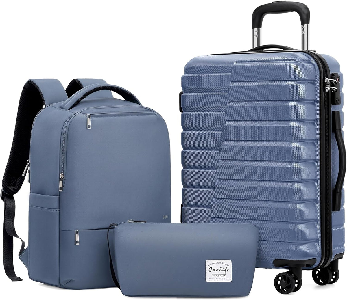 Carry On Luggage Airline Approved with Spinner Wheels, Hard Shell Suitcase TSA Lock Lightweight Travel Luggage 20-inch,Blue
