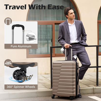 Carry On Luggage Airline Approved with Spinner Wheels, Hard Shell Suitcase TSA Lock Lightweight Travel Luggage 20-inch,Blue