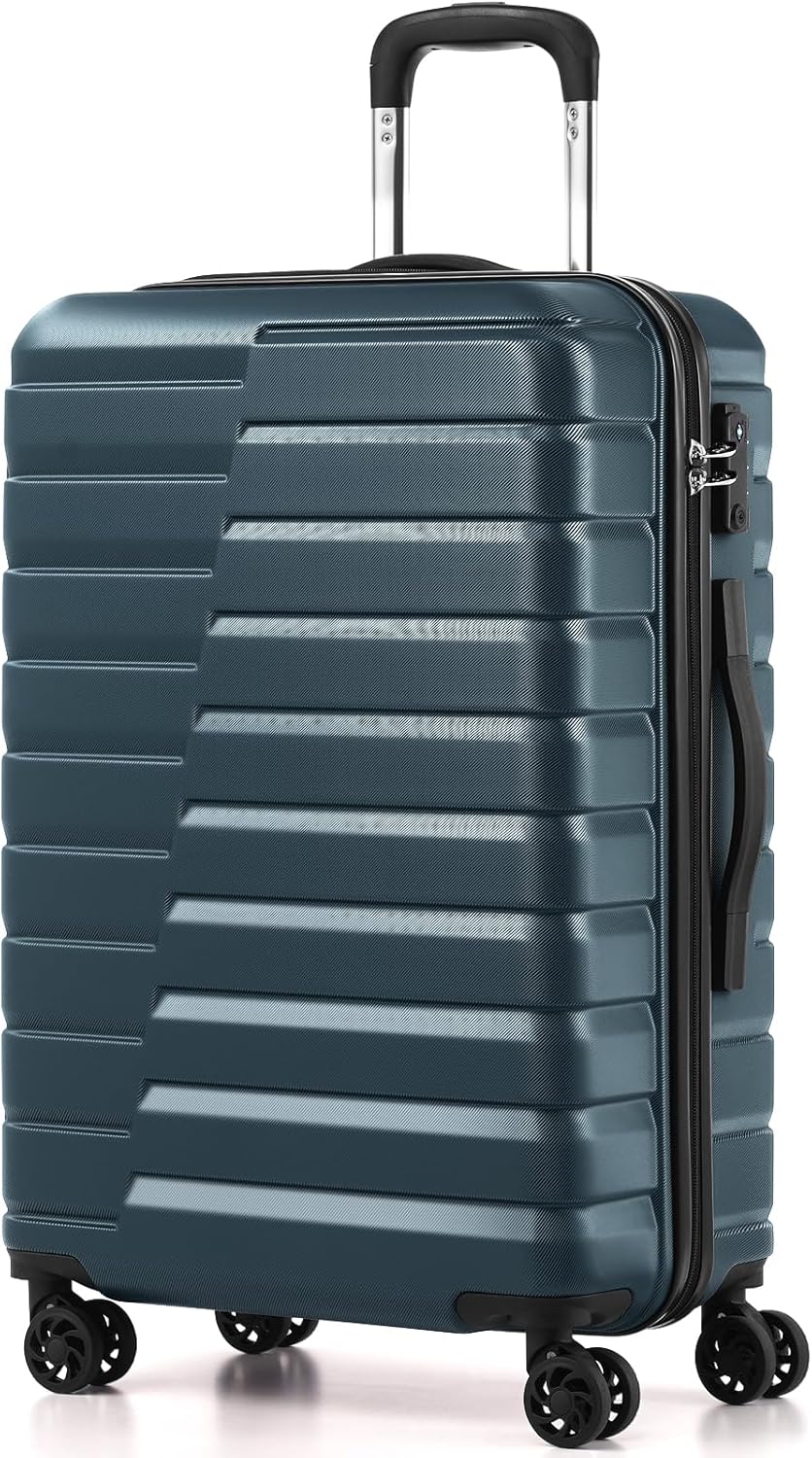 Carry On Luggage Airline Approved with Spinner Wheels, Hard Shell Suitcase TSA Lock Lightweight Travel Luggage 20-inch,Blue