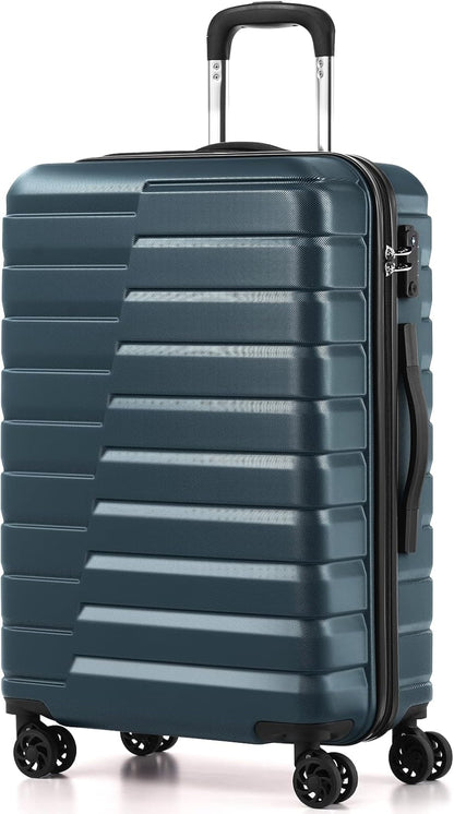 Carry On Luggage Airline Approved with Spinner Wheels, Hard Shell Suitcase TSA Lock Lightweight Travel Luggage 20-inch,Blue