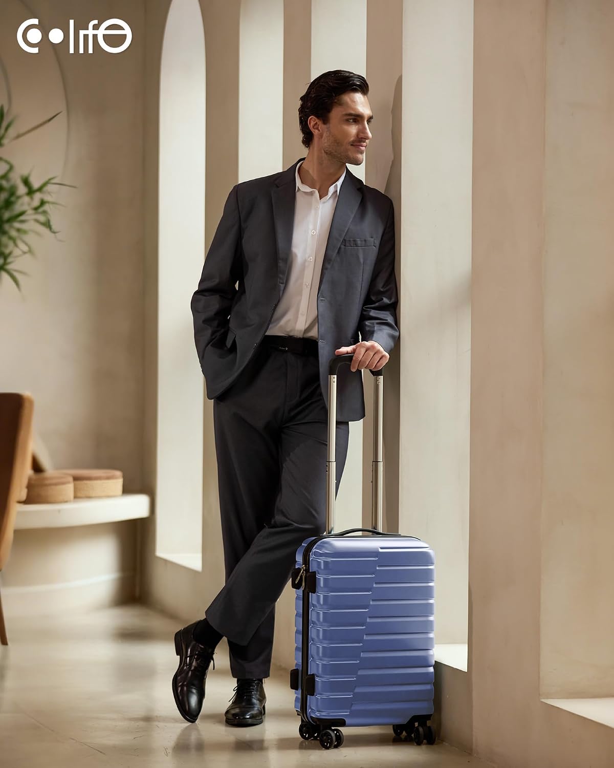 Carry On Luggage Airline Approved with Spinner Wheels, Hard Shell Suitcase TSA Lock Lightweight Travel Luggage 20-inch,Blue