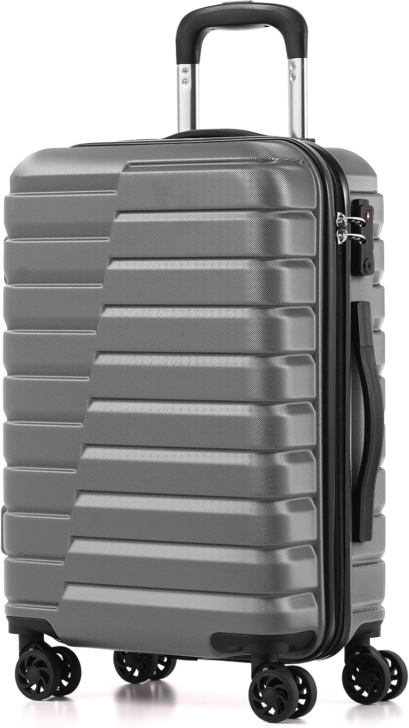 Carry On Luggage Airline Approved with Spinner Wheels, Hard Shell Suitcase TSA Lock Lightweight Travel Luggage 20-inch,Blue