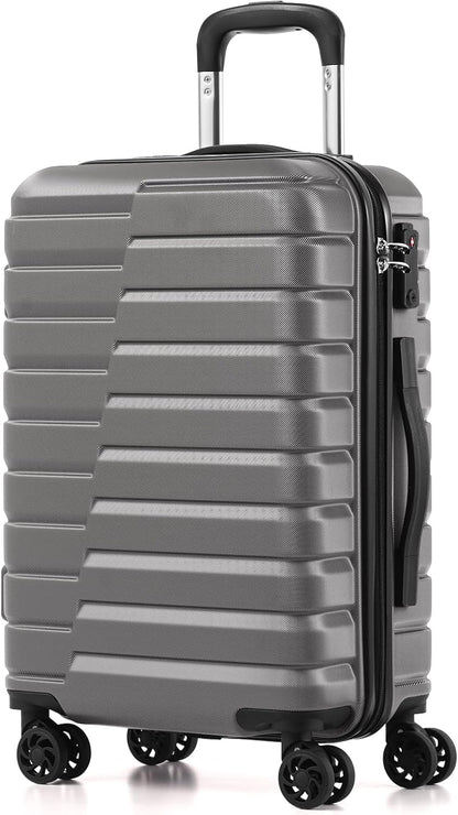 Carry On Luggage Airline Approved with Spinner Wheels, Hard Shell Suitcase TSA Lock Lightweight Travel Luggage 20-inch,Blue