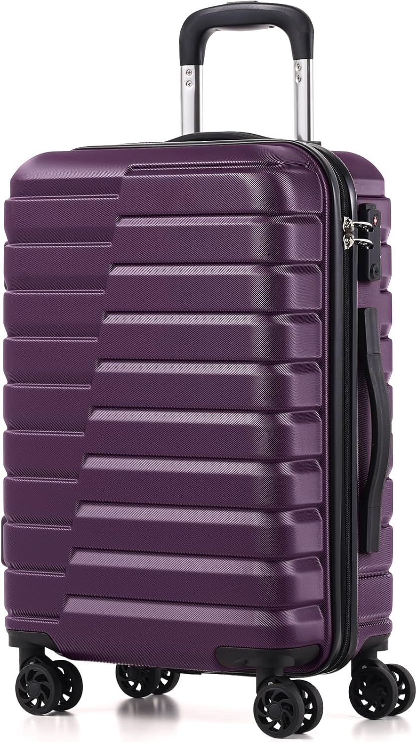 Carry On Luggage Airline Approved with Spinner Wheels, Hard Shell Suitcase TSA Lock Lightweight Travel Luggage 20-inch,Blue