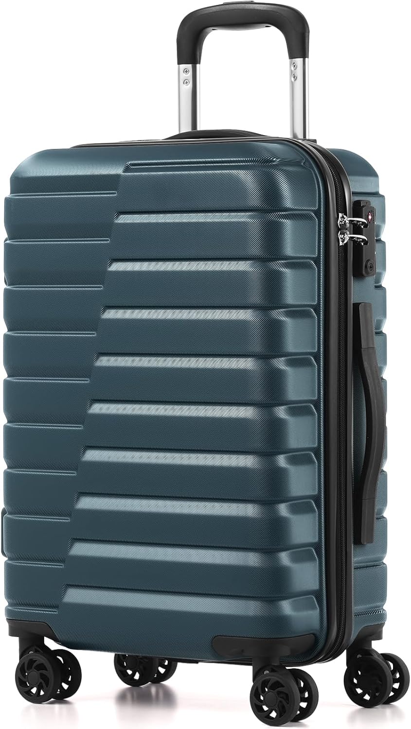 Carry On Luggage Airline Approved with Spinner Wheels, Hard Shell Suitcase TSA Lock Lightweight Travel Luggage 20-inch,Blue
