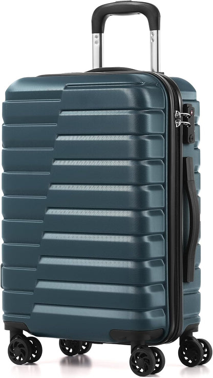 Carry On Luggage Airline Approved with Spinner Wheels, Hard Shell Suitcase TSA Lock Lightweight Travel Luggage 20-inch,Blue
