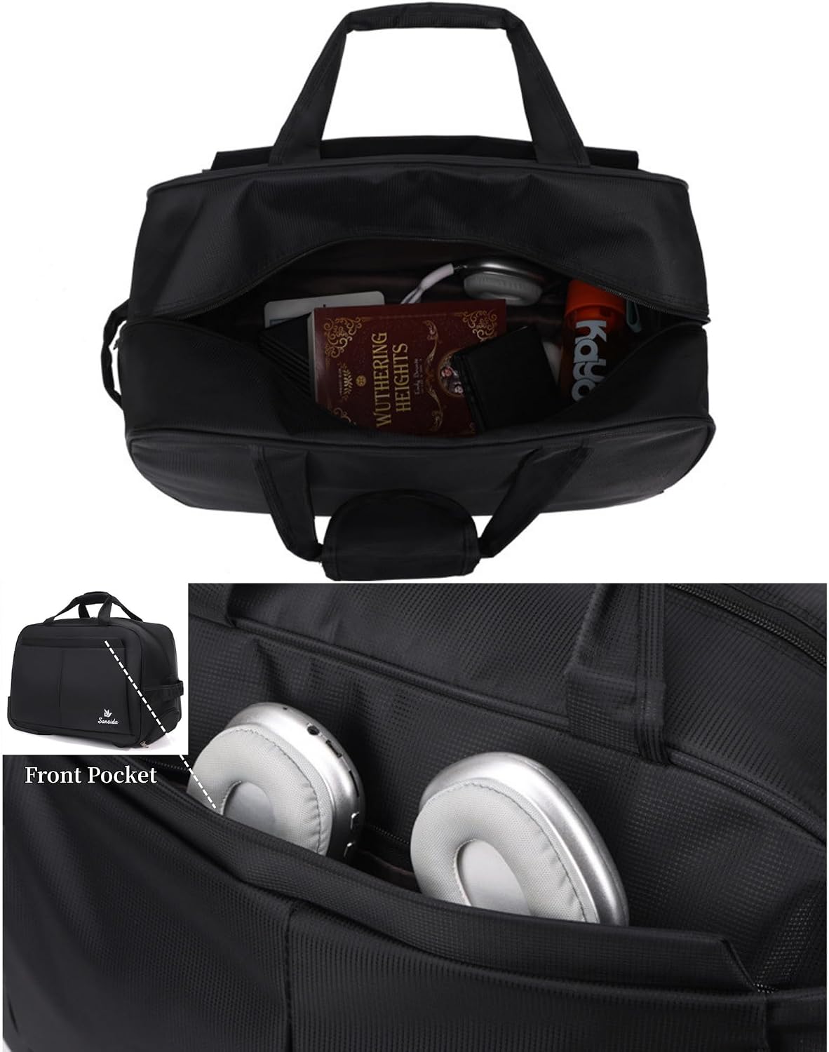 Rolling Duffel Bag with Wheels for Women Men, Lightweight Roller Travel Tote Duffle Bag, Carry On Overnight Weekend Bags for Business Trip Weekend Gym