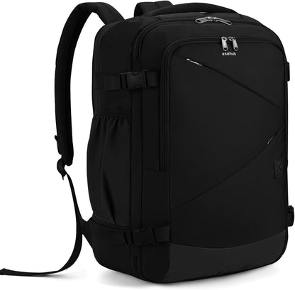 17" Small Unisex Travel Backpack United Airlines Approved 17x10x9 Friendly Suitcase Anti-Theft Lockable Zippers Style Personal Item Bag Travel Essentials with 12 Pockets Water Resistant, Blue