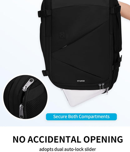 17" Small Unisex Travel Backpack United Airlines Approved 17x10x9 Friendly Suitcase Anti-Theft Lockable Zippers Style Personal Item Bag Travel Essentials with 12 Pockets Water Resistant, Blue