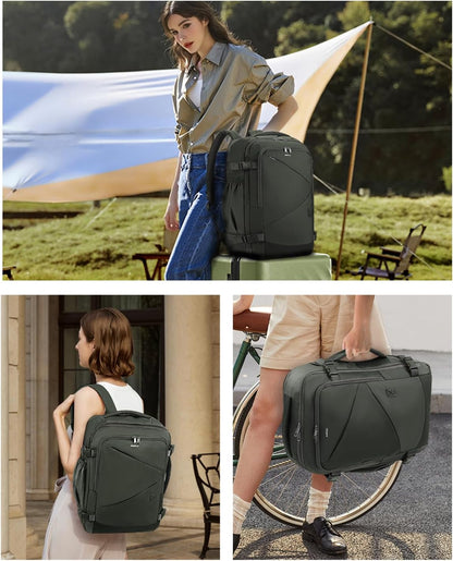17" Small Unisex Travel Backpack United Airlines Approved 17x10x9 Friendly Suitcase Anti-Theft Lockable Zippers Style Personal Item Bag Travel Essentials with 12 Pockets Water Resistant, Blue