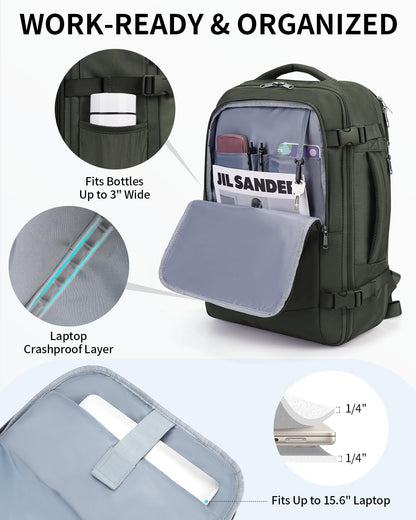 17" Small Unisex Travel Backpack United Airlines Approved 17x10x9 Friendly Suitcase Anti-Theft Lockable Zippers Style Personal Item Bag Travel Essentials with 12 Pockets Water Resistant, Blue