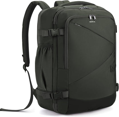 17" Small Unisex Travel Backpack United Airlines Approved 17x10x9 Friendly Suitcase Anti-Theft Lockable Zippers Style Personal Item Bag Travel Essentials with 12 Pockets Water Resistant, Blue