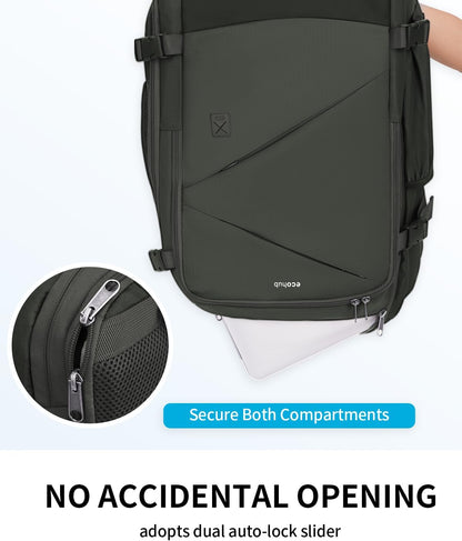 17" Small Unisex Travel Backpack United Airlines Approved 17x10x9 Friendly Suitcase Anti-Theft Lockable Zippers Style Personal Item Bag Travel Essentials with 12 Pockets Water Resistant, Blue