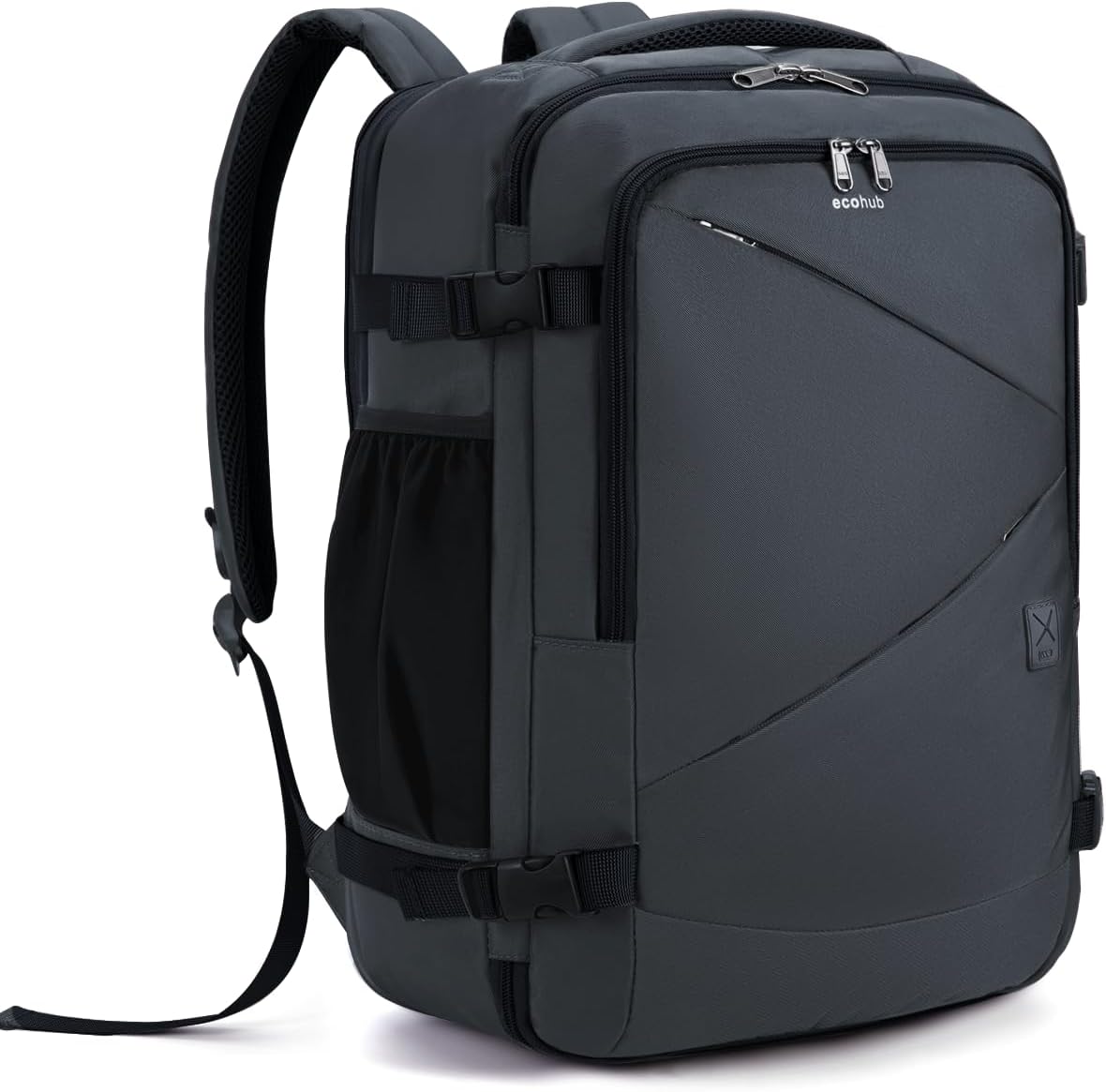 17" Small Unisex Travel Backpack United Airlines Approved 17x10x9 Friendly Suitcase Anti-Theft Lockable Zippers Style Personal Item Bag Travel Essentials with 12 Pockets Water Resistant, Blue