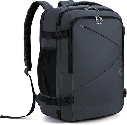 17" Small Unisex Travel Backpack United Airlines Approved 17x10x9 Friendly Suitcase Anti-Theft Lockable Zippers Style Personal Item Bag Travel Essentials with 12 Pockets Water Resistant, Blue