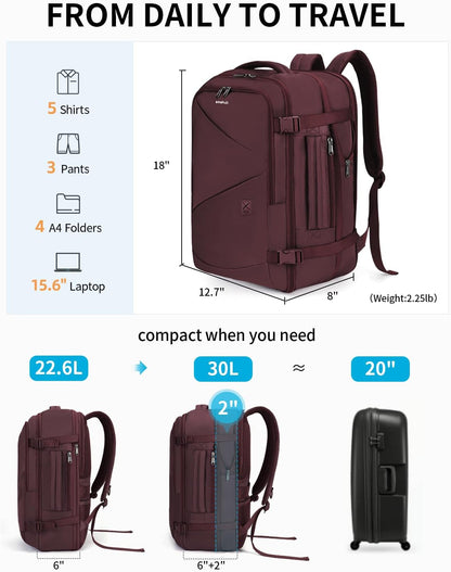 17" Small Unisex Travel Backpack United Airlines Approved 17x10x9 Friendly Suitcase Anti-Theft Lockable Zippers Style Personal Item Bag Travel Essentials with 12 Pockets Water Resistant, Blue