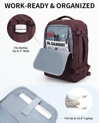 17" Small Unisex Travel Backpack United Airlines Approved 17x10x9 Friendly Suitcase Anti-Theft Lockable Zippers Style Personal Item Bag Travel Essentials with 12 Pockets Water Resistant, Blue
