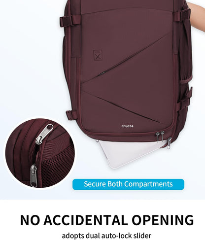 17" Small Unisex Travel Backpack United Airlines Approved 17x10x9 Friendly Suitcase Anti-Theft Lockable Zippers Style Personal Item Bag Travel Essentials with 12 Pockets Water Resistant, Blue
