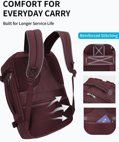 17" Small Unisex Travel Backpack United Airlines Approved 17x10x9 Friendly Suitcase Anti-Theft Lockable Zippers Style Personal Item Bag Travel Essentials with 12 Pockets Water Resistant, Blue
