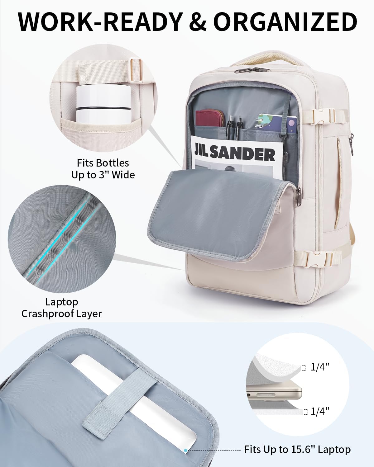 17" Small Unisex Travel Backpack United Airlines Approved 17x10x9 Friendly Suitcase Anti-Theft Lockable Zippers Style Personal Item Bag Travel Essentials with 12 Pockets Water Resistant, Blue