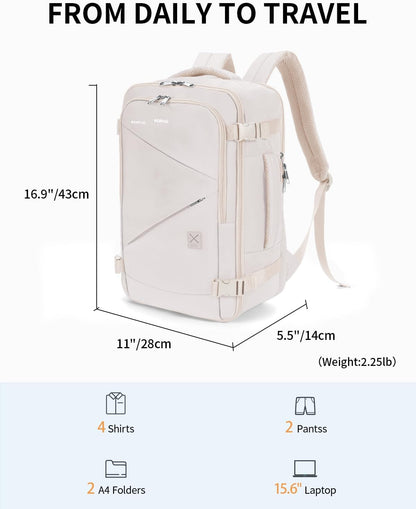 17" Small Unisex Travel Backpack United Airlines Approved 17x10x9 Friendly Suitcase Anti-Theft Lockable Zippers Style Personal Item Bag Travel Essentials with 12 Pockets Water Resistant, Blue