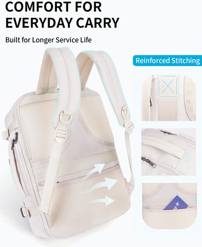 17" Small Unisex Travel Backpack United Airlines Approved 17x10x9 Friendly Suitcase Anti-Theft Lockable Zippers Style Personal Item Bag Travel Essentials with 12 Pockets Water Resistant, Blue