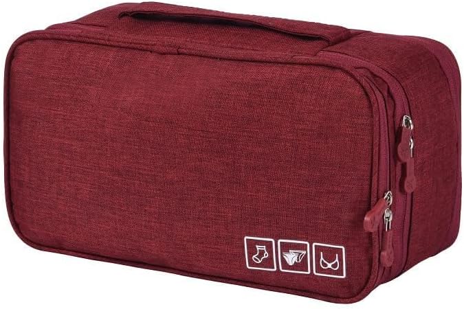 Travel Bra Underwaer Organizer, Bra and Underwear Organizer Travel Bag Large Capacity Travel Bra Organizer Travel Underwear Organizer for Underwear Women Travel(Burgundy)