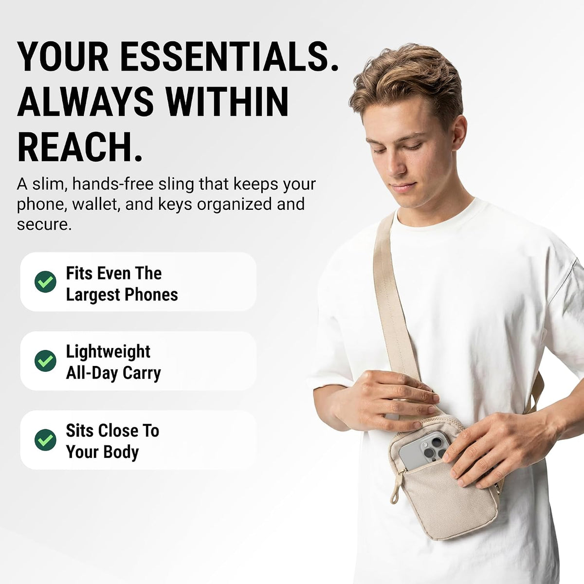 Travel Sling Bag for Men & Women - Small Water Resistant Crossbody Multipocket Chest Bag with Anti-Theft