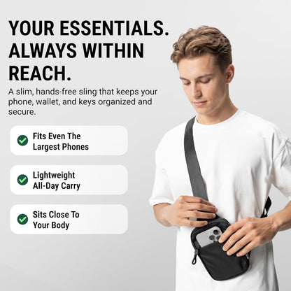 Travel Sling Bag for Men & Women - Small Water Resistant Crossbody Multipocket Chest Bag with Anti-Theft