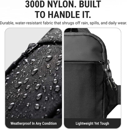 Travel Sling Bag for Men & Women - Small Water Resistant Crossbody Multipocket Chest Bag with Anti-Theft