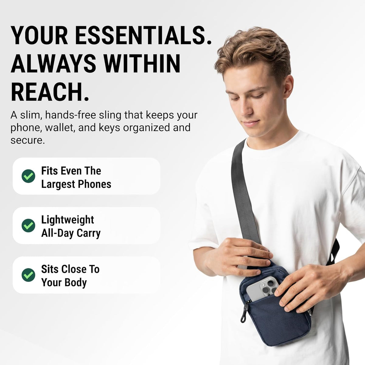 Travel Sling Bag for Men & Women - Small Water Resistant Crossbody Multipocket Chest Bag with Anti-Theft