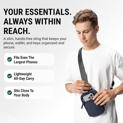 Travel Sling Bag for Men & Women - Small Water Resistant Crossbody Multipocket Chest Bag with Anti-Theft