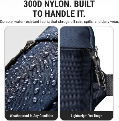 Travel Sling Bag for Men & Women - Small Water Resistant Crossbody Multipocket Chest Bag with Anti-Theft