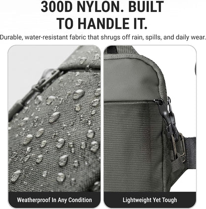 Travel Sling Bag for Men & Women - Small Water Resistant Crossbody Multipocket Chest Bag with Anti-Theft