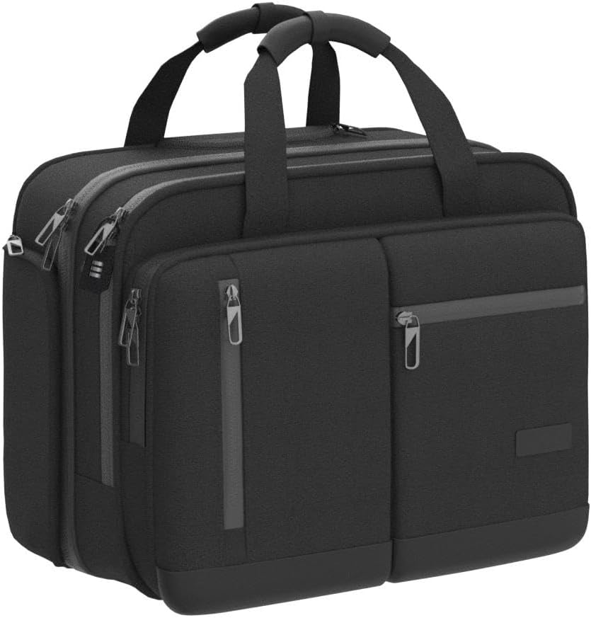 17.3 Inch Rolling Laptop Bag, Waterproof Overnight Rolling Bags, Laptop Bags for Travel/Work/Business, Stylish Carry on Briefcase, Black