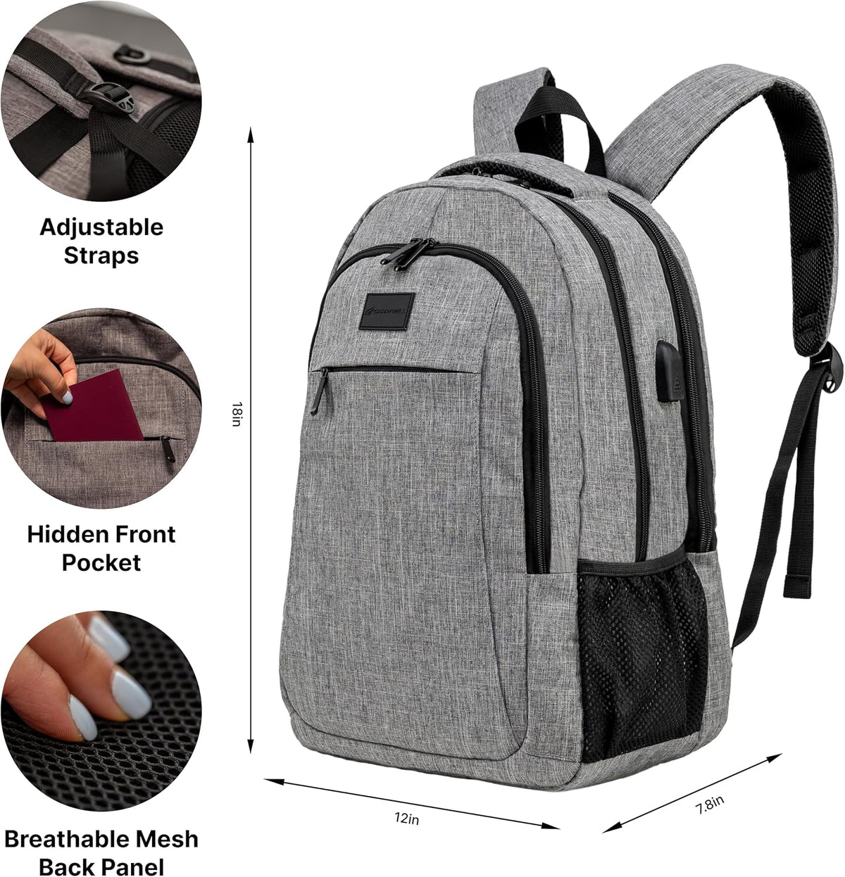 (Not Made In China) Travel Backpack Airline Approved, Carry-On Underseat, Holds 15.6 or 16 Inch Laptop, Personal Item Bag with Shoe Compartment For Men Women, Beige 30l