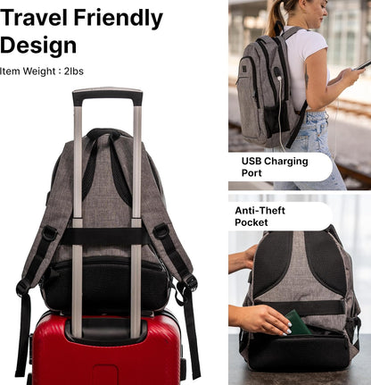 (Not Made In China) Travel Backpack Airline Approved, Carry-On Underseat, Holds 15.6 or 16 Inch Laptop, Personal Item Bag with Shoe Compartment For Men Women, Beige 30l