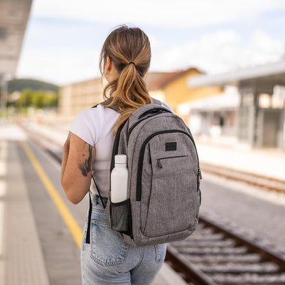 (Not Made In China) Travel Backpack Airline Approved, Carry-On Underseat, Holds 15.6 or 16 Inch Laptop, Personal Item Bag with Shoe Compartment For Men Women, Beige 30l
