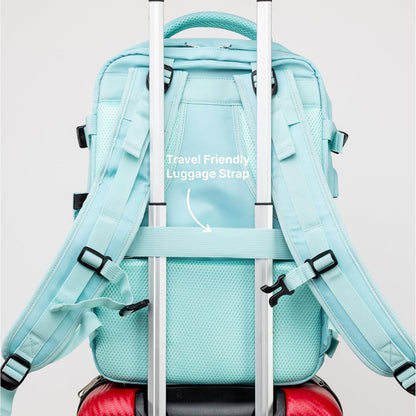 (Not Made In China) Travel Backpack Airline Approved, Carry-On Underseat, Holds 15.6 or 16 Inch Laptop, Personal Item Bag with Shoe Compartment For Men Women, Beige 30l