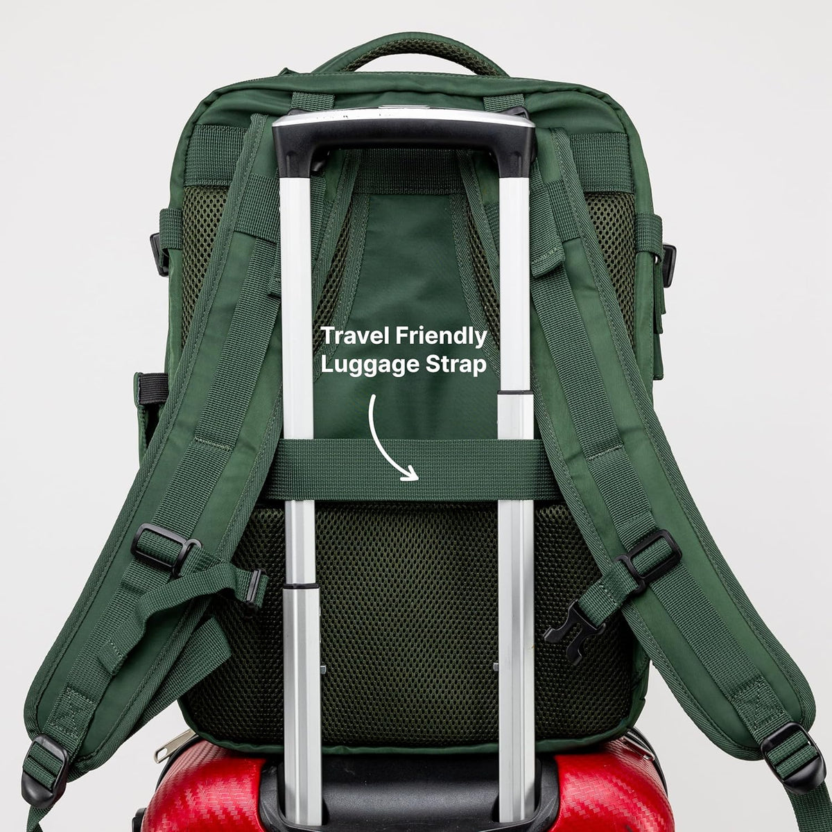 (Not Made In China) Travel Backpack Airline Approved, Carry-On Underseat, Holds 15.6 or 16 Inch Laptop, Personal Item Bag with Shoe Compartment For Men Women, Beige 30l