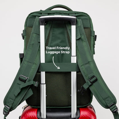 (Not Made In China) Travel Backpack Airline Approved, Carry-On Underseat, Holds 15.6 or 16 Inch Laptop, Personal Item Bag with Shoe Compartment For Men Women, Beige 30l