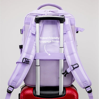 (Not Made In China) Travel Backpack Airline Approved, Carry-On Underseat, Holds 15.6 or 16 Inch Laptop, Personal Item Bag with Shoe Compartment For Men Women, Beige 30l