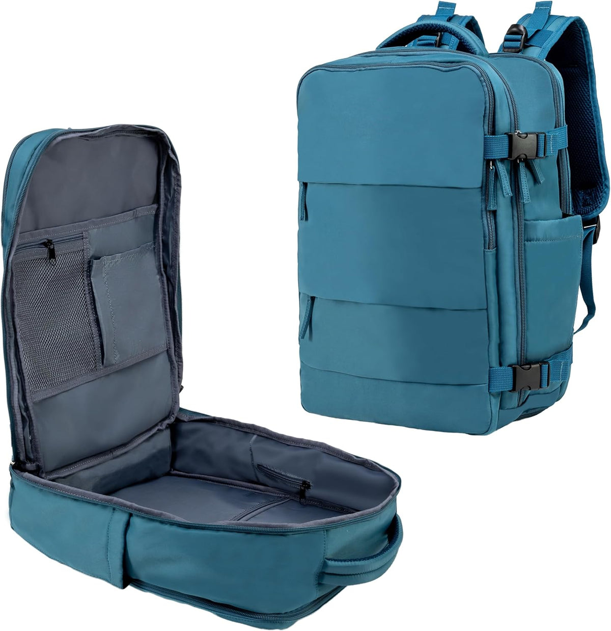 (Not Made In China) Travel Backpack Airline Approved, Carry-On Underseat, Holds 15.6 or 16 Inch Laptop, Personal Item Bag with Shoe Compartment For Men Women, Beige 30l